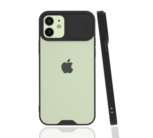 iPhone 12 Kılıf Platin Kamera Koruma Silikon - Siyah iPhone 12 Kılıf Platin Kamera Koruma Silikon - Siyah