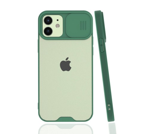 iPhone 12 Kılıf Platin Kamera Koruma Silikon - Yeşil iPhone 12 Kılıf Platin Kamera Koruma Silikon - Yeşil