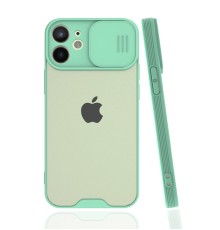 iPhone 12 Mini Kılıf Platin Kamera Koruma Silikon - Açık Yeşil