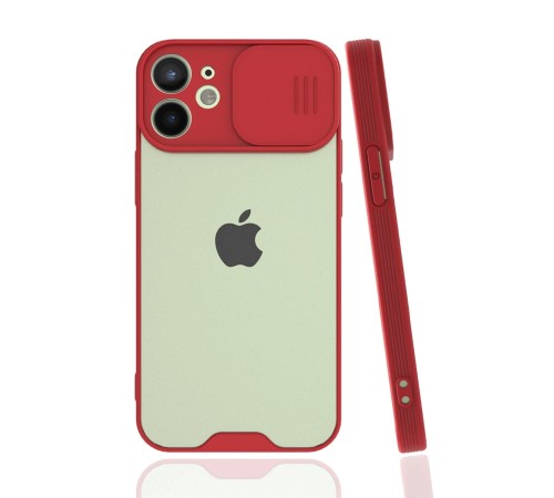 iPhone 12 Mini Kılıf Platin Kamera Koruma Silikon - Kırmızı iPhone 12 Mini Kılıf Platin Kamera Koruma Silikon - Kırmızı