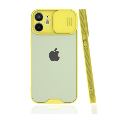 iPhone 12 Mini Kılıf Platin Kamera Koruma Silikon - Sarı iPhone 12 Mini Kılıf Platin Kamera Koruma Silikon - Sarı