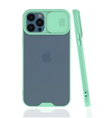 iPhone 12 Pro Max Kılıf Platin Kamera Koruma Silikon - Açık Yeşil