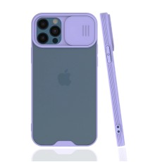 iPhone 12 Pro Max Kılıf Platin Kamera Koruma Silikon - Lila