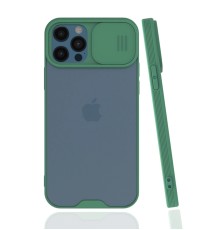 iPhone 12 Pro Max Kılıf Platin Kamera Koruma Silikon - Yeşil