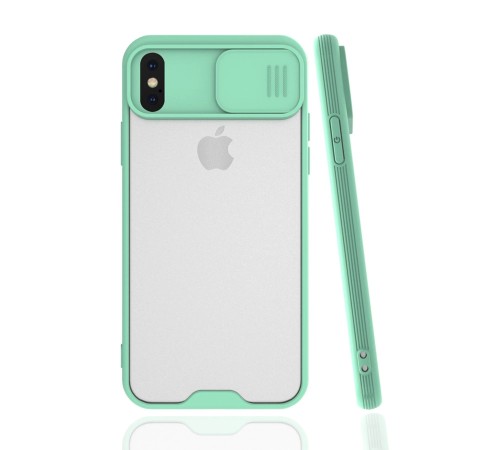 iPhone X Kılıf Platin Kamera Koruma Silikon - Açık Yeşil iPhone X Kılıf Platin Kamera Koruma Silikon - Açık Yeşil