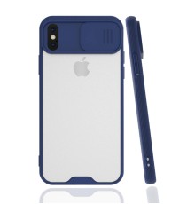iPhone X Kılıf Platin Kamera Koruma Silikon - Lacivert