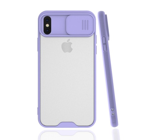 iPhone X Kılıf Platin Kamera Koruma Silikon - Lila iPhone X Kılıf Platin Kamera Koruma Silikon - Lila