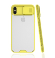 iPhone X Kılıf Platin Kamera Koruma Silikon - Sarı