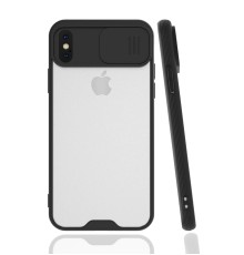 iPhone X Kılıf Platin Kamera Koruma Silikon - Siyah