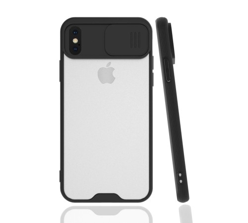 iPhone X Kılıf Platin Kamera Koruma Silikon - Siyah iPhone X Kılıf Platin Kamera Koruma Silikon - Siyah