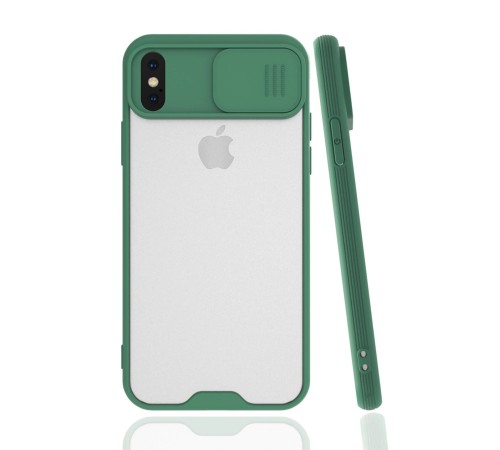 iPhone X Kılıf Platin Kamera Koruma Silikon - Yeşil iPhone X Kılıf Platin Kamera Koruma Silikon - Yeşil
