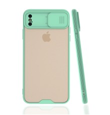 iPhone XS Max Kılıf Platin Kamera Koruma Silikon - Açık Yeşil