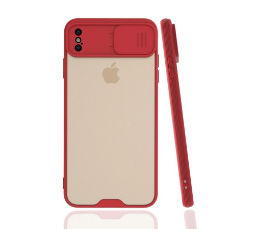 iPhone XS Max Kılıf Platin Kamera Koruma Silikon - Kırmızı iPhone XS Max Kılıf Platin Kamera Koruma Silikon - Kırmızı