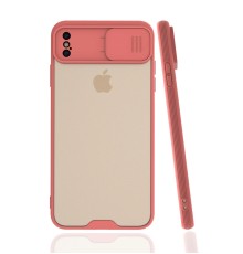 iPhone XS Max Kılıf Platin Kamera Koruma Silikon - Pembe