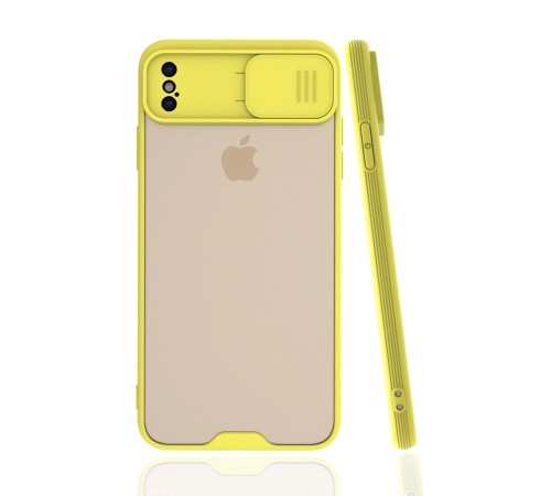 iPhone XS Max Kılıf Platin Kamera Koruma Silikon - Sarı iPhone XS Max Kılıf Platin Kamera Koruma Silikon - Sarı