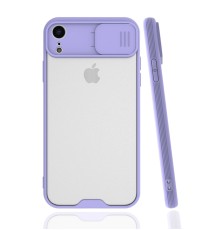 iPhone XR Kılıf Platin Kamera Koruma Silikon - Lila