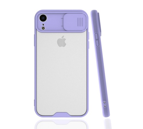 iPhone XR Kılıf Platin Kamera Koruma Silikon - Lila