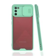 Samsung Galaxy A02S Kılıf Platin Kamera Koruma Silikon - Açık Yeşil