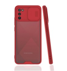 Samsung Galaxy A02S Kılıf Platin Kamera Koruma Silikon - Kırmızı