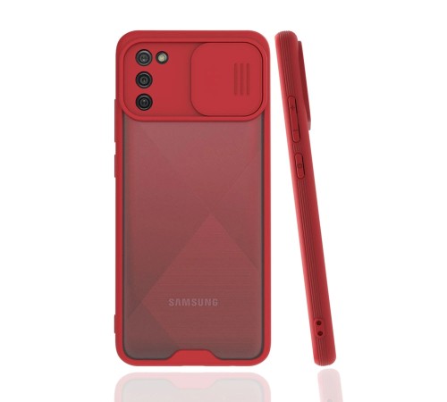 Samsung Galaxy A02S Kılıf Platin Kamera Koruma Silikon - Kırmızı Samsung Galaxy A02S Kılıf Platin Kamera Koruma Silikon - Kırmızı