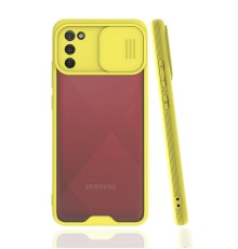 Samsung Galaxy A02S Kılıf Platin Kamera Koruma Silikon - Sarı