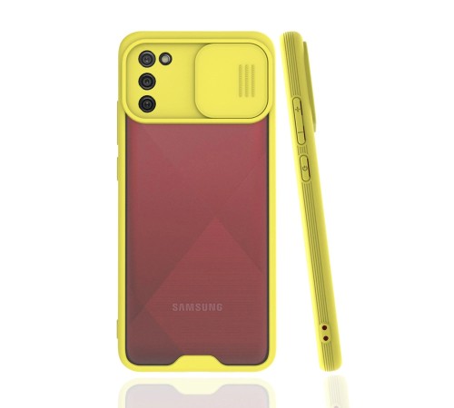 Samsung Galaxy A02S Kılıf Platin Kamera Koruma Silikon - Sarı Samsung Galaxy A02S Kılıf Platin Kamera Koruma Silikon - Sarı