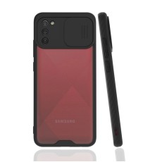 Samsung Galaxy A02S Kılıf Platin Kamera Koruma Silikon - Siyah
