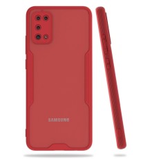 Samsung Galaxy A02S Kılıf Platin Silikon - Kırmızı