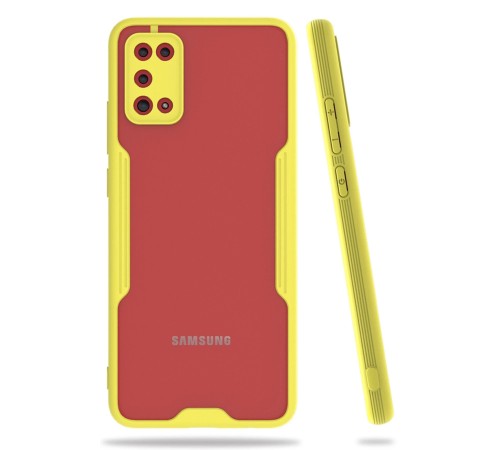 Samsung Galaxy A02S Kılıf Platin Silikon - Sarı Samsung Galaxy A02S Kılıf Platin Silikon - Sarı