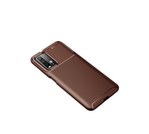 Xiaomi Redmi 9T Kılıf Auto Focus Karbon Kapak - Kahverengi Xiaomi Redmi 9T Kılıf Auto Focus Karbon Kapak - Kahverengi