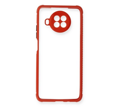 Xiaomi Redmi Note 9 Pro 5G Kılıf Miami Şeffaf Silikon - Kırmızı Xiaomi Redmi Note 9 Pro 5G Kılıf Miami Şeffaf Silikon - Kırmızı