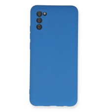 Samsung Galaxy A02S Kılıf Nano içi Kadife Silikon - Mavi