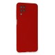 Samsung Galaxy A12 Kılıf Nano içi Kadife Silikon - Kırmızı