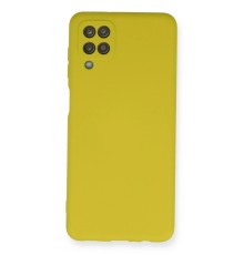 Samsung Galaxy A12 Kılıf Nano içi Kadife Silikon - Sarı