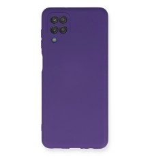 Samsung Galaxy A12 Kılıf Nano içi Kadife Silikon - Mor
