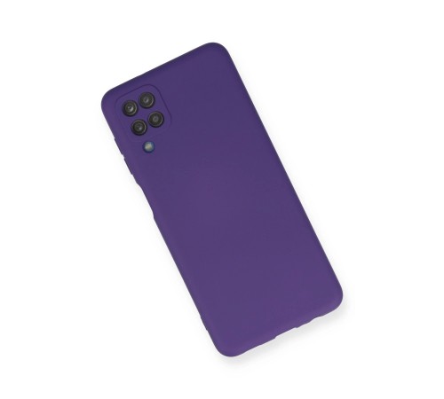 Samsung Galaxy A12 Kılıf Nano içi Kadife Silikon - Mor Samsung Galaxy A12 Kılıf Nano içi Kadife Silikon - Mor