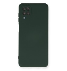 Samsung Galaxy A12 Kılıf Nano içi Kadife Silikon - Koyu Yeşil