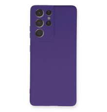 Samsung Galaxy S21 Ultra Kılıf Nano içi Kadife Silikon - Mor