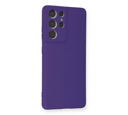 Samsung Galaxy S21 Ultra Kılıf Nano içi Kadife Silikon - Mor Samsung Galaxy S21 Ultra Kılıf Nano içi Kadife Silikon - Mor