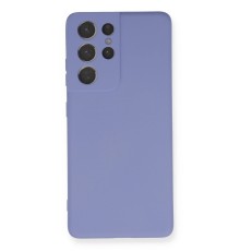 Samsung Galaxy S21 Ultra Kılıf Nano içi Kadife Silikon - Lila