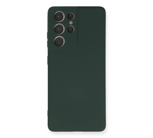 Samsung Galaxy S21 Ultra Kılıf Nano içi Kadife Silikon - Koyu Yeşil Samsung Galaxy S21 Ultra Kılıf Nano içi Kadife Silikon - Koyu Yeşil