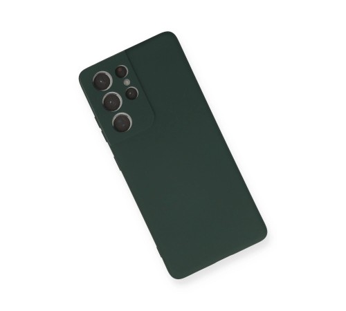 Samsung Galaxy S21 Ultra Kılıf Nano içi Kadife Silikon - Koyu Yeşil Samsung Galaxy S21 Ultra Kılıf Nano içi Kadife Silikon - Koyu Yeşil