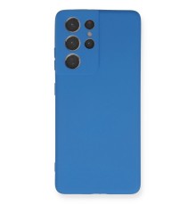 Samsung Galaxy S21 Ultra Kılıf Nano içi Kadife Silikon - Mavi