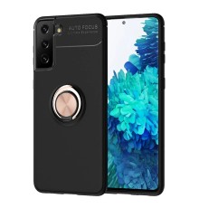 Samsung Galaxy S21 Plus Kılıf Range Yüzüklü Silikon - Siyah-Gold