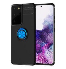 Samsung Galaxy S21 Ultra Kılıf Range Yüzüklü Silikon - Siyah-Mavi