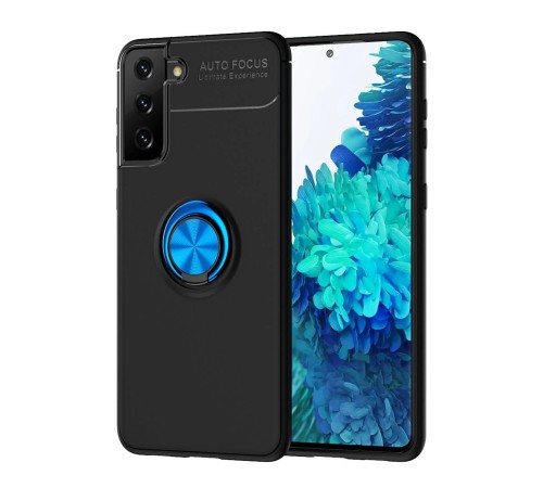 Samsung Galaxy S21 Plus Kılıf Range Yüzüklü Silikon - Siyah-Mavi Samsung Galaxy S21 Plus Kılıf Range Yüzüklü Silikon - Siyah-Mavi
