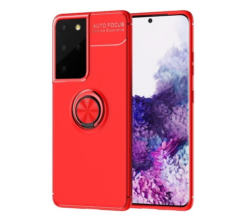 Samsung Galaxy S21 Ultra Kılıf Range Yüzüklü Silikon - Kırmızı Samsung Galaxy S21 Ultra Kılıf Range Yüzüklü Silikon - Kırmızı