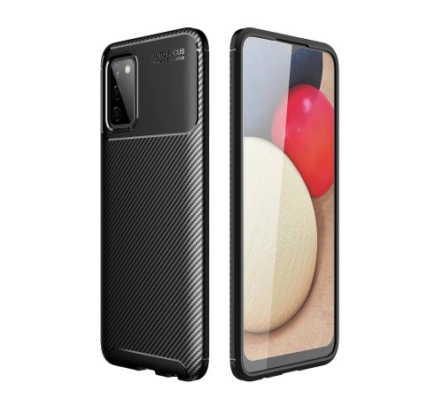 Samsung Galaxy A02S Kılıf Auto Focus Karbon Kapak - Siyah Samsung Galaxy A02S Kılıf Auto Focus Karbon Kapak - Siyah