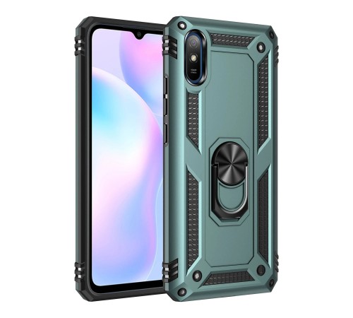 Xiaomi Redmi 9A Kılıf Sofya Yüzüklü Silikon Kapak - Yeşil Xiaomi Redmi 9A Kılıf Sofya Yüzüklü Silikon Kapak - Yeşil