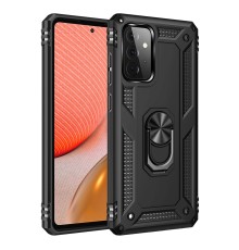 Samsung Galaxy A72 Kılıf Sofya Yüzüklü Silikon Kapak - Siyah